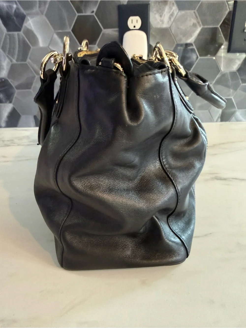 Coach black leather